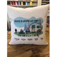Family On Tour Personalised Caravan Accessories Cushions With Pad Included 