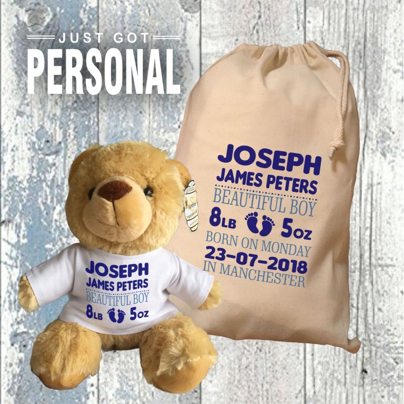 personalised teddy for baby boy