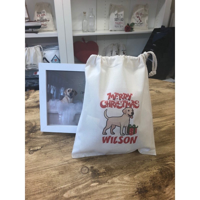 Personalised With Your Dogs Name Treat Gift Bags /& Santa Sacks