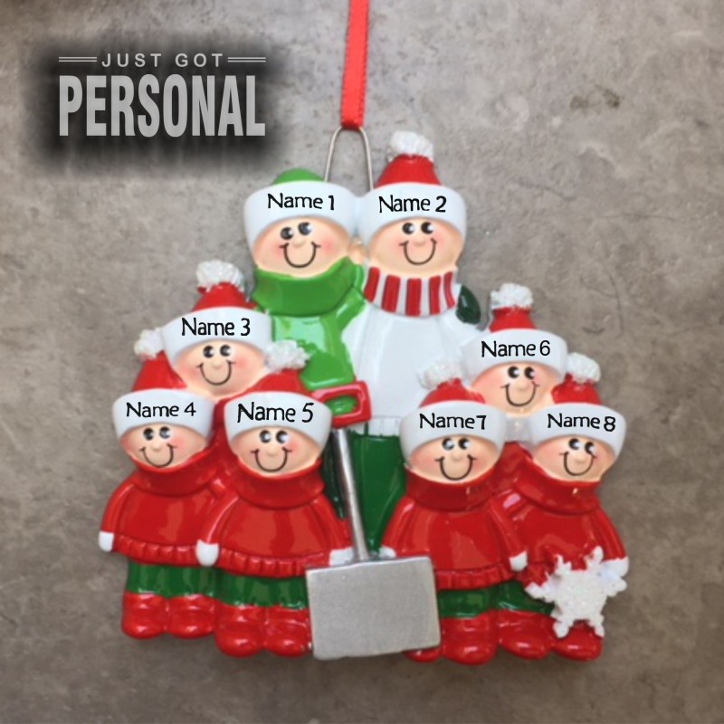 Shovel Family Of 5 Personalised By Hand Christmas Tree Decoration 